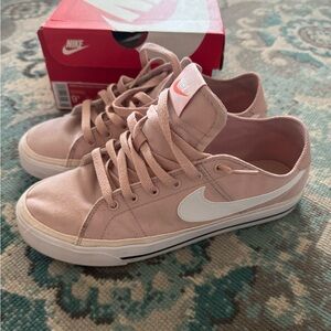 Nike Women's Blush Pink and White Sneakers